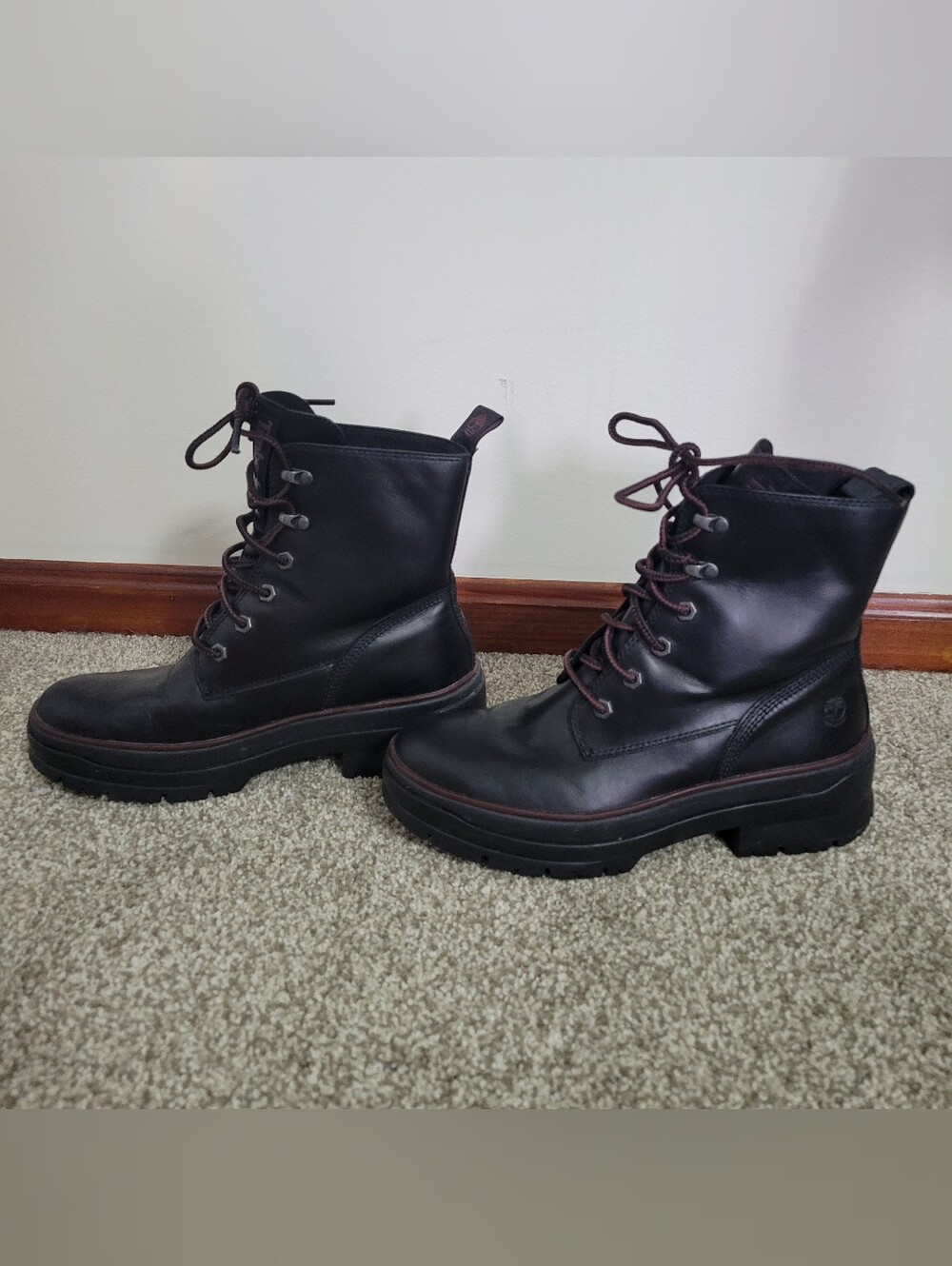 Timberland Malynn EK+ Waterproof Black Leather Boots Women's Size 9 - Picture 1 of 9